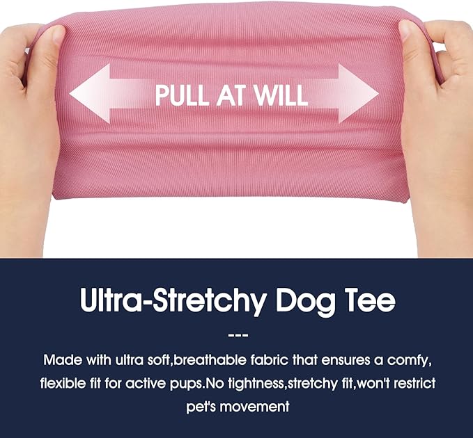 IECOii 2 Pack Extra Large Dog T-Shirt,Breathable & Lightweight Dog Tshirts Vest for Summer Wearing -Fade-Resistant, Easy to Put On – Machine Washable,Fit for Doberman Great Dane,Pink+Stripes,4XL