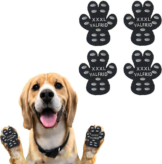 ‌VALFRID Dog Paw Protector Pads,15 Sets-60 Pads Anti-Slip Grips for Hardwood Floors,Best for Hot Pavement,Strong Self-Adhesive Traction Stickers for Senior Dog Essentials Black XXXL
