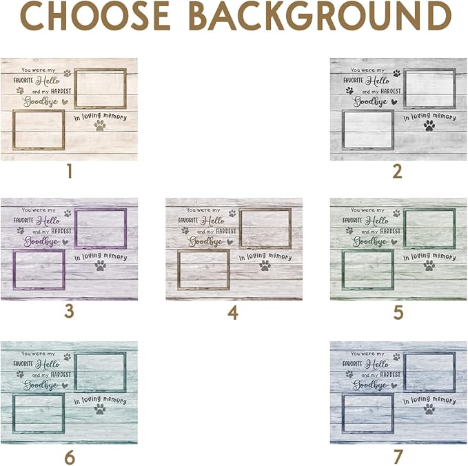 Multicolored Pet Memorial Stones for Dogs Personalized - 'You were My Favorite Hello and My Hardest Goodbye' - Unique Photo Frame Gifts for Cat Dog Lover, Garden Decor for Cemetery