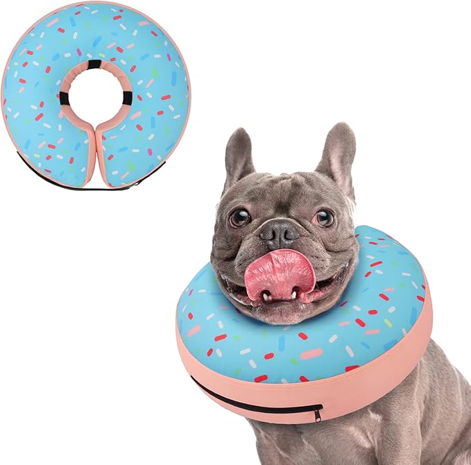 Supet Inflatable Dog Cone Collar Alternative After Surgery, Doggie Neck Donut Collar Recovery ECollar for Post Surgery, Soft Dog Cone for Small Medium Puppies Cats