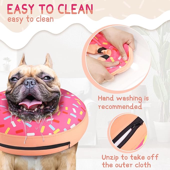 Supet Inflatable Dog Cone Collar Alternative After Surgery, Pet Neck Donut Collar Recovery E Collar for Neuter, Soft Dog Cone for Small Medium Large Dogs