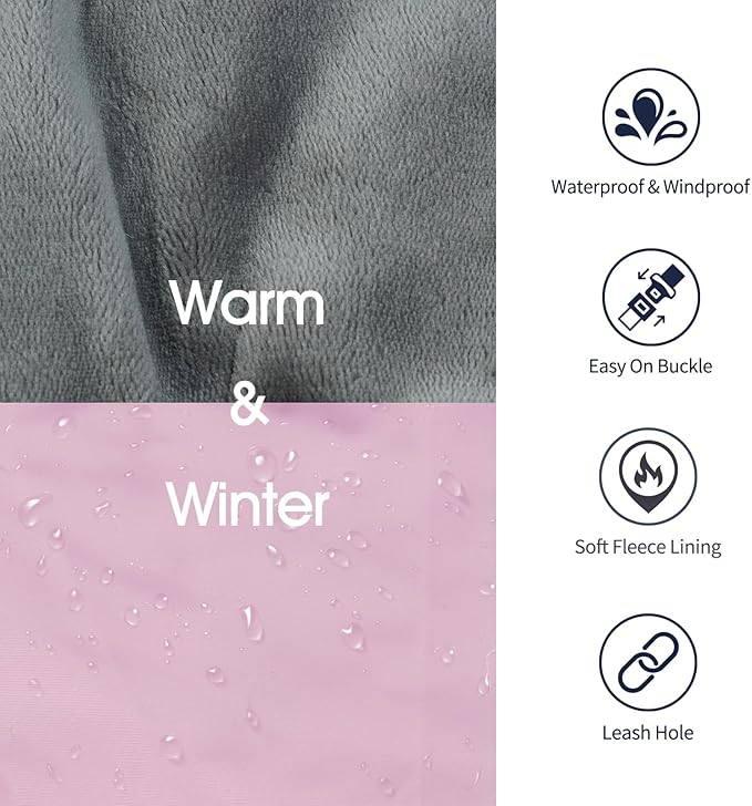 IECOii Dog Coats for Large Dogs Winter Waterproof, XXXL Dog Jacket with Adjustable Buckle,Thick Turtleneck Snow Jacket for Cold Weather, Pet Warm Fleece Vest for Doberman, Pink, 3XL