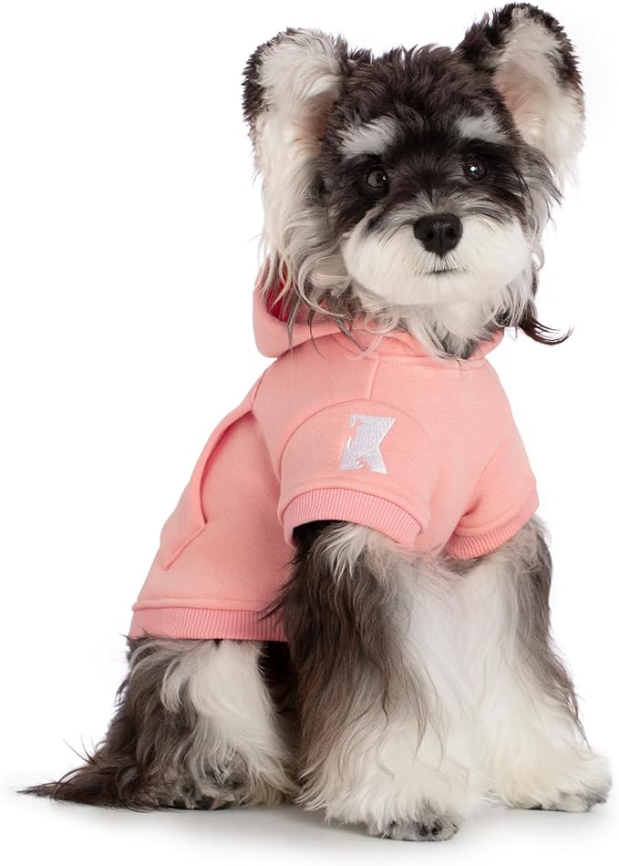Koneseve Dog Hoodie - Fleece Warm Sweater with Pocket, Soft Clothes for Daily Wear, Basic Hooded Sweatshirts, Winter Coat Clothing, Comfort Tee Shirt Fit for All Breeds Pet - Pink - 3XL