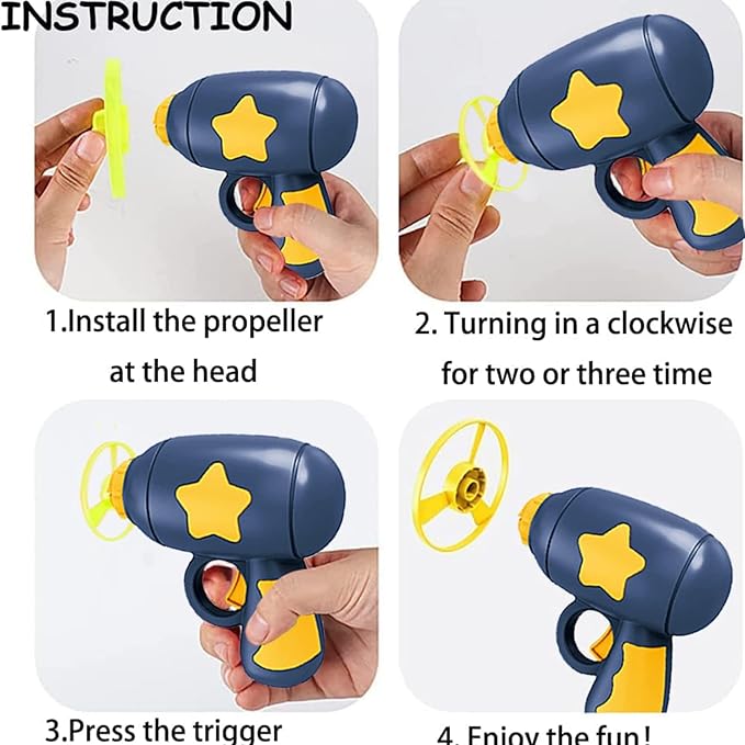 Flying Cat Toys, Interactive Cat Fetch Toy with 1 Light Up Spinning Tops, and 5 Flying Propellers, Flying dis Toy for Hunting Chasing Indoor/Outdoor