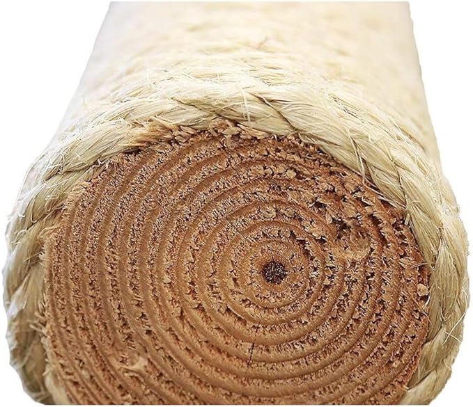 French Flair Elevated Cat Scratch Post with Cat Bed, Compact and Stylish Elevated Cat Bed with Plush Carpet and Sisal Scratching Post, Perfect for Sleep and Play Light Tan