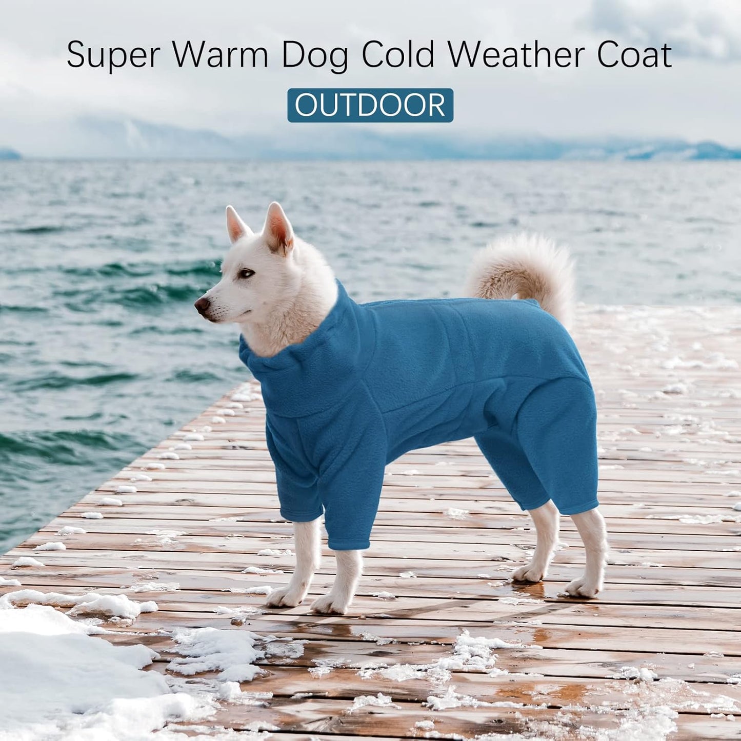ROZKITCH Dog Winter Coat Soft Fleece Pullover Pajamas, Pet Windproof Warm Cold Weather Jacket Vest Cozy Jumpsuit Apparel Outfit Clothes for Small Medium Large Dog Walking Sleep 3XL