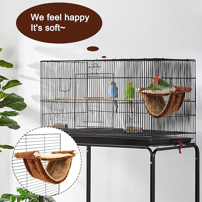 BWOGUE Winter Warm Bird Nest Bed Hanging Hammock Snuggle Hut Parrot House Tent Toy Bird Cage Perch for Parakeet Budgies Cockatiels Lovebird Cockatoo Finch Hamster Chinchilla Guinea Pig