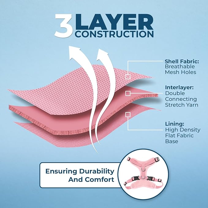 Voyager Step-in Lock Adjustable Cat Harness w. Cat Leash Combo Set with Neoprene Handle 5ft - Supports Small, Medium and Large Breed Cats by Best Pet Supplies - Pink, S (Pack of 2)