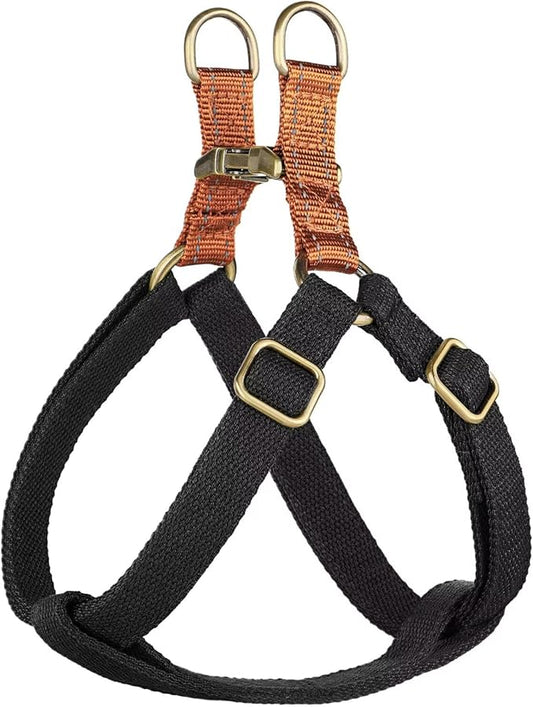 Didog Step in Dog Harness with Metal Buckles, Freedom Nylon Dog Halter Vests for Small Dogs Easy Walking Training(XS:Chest 9-12", Black)