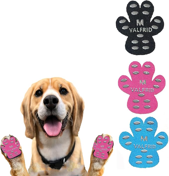 Dog Paw Protector Pads,15 Sets-60 Pads Anti-Slip Grips for Hardwood Floors,Best for Hot Pavement,Strong Self-Adhesive Traction Stickers for Senior Dog Essentials Multicolor M