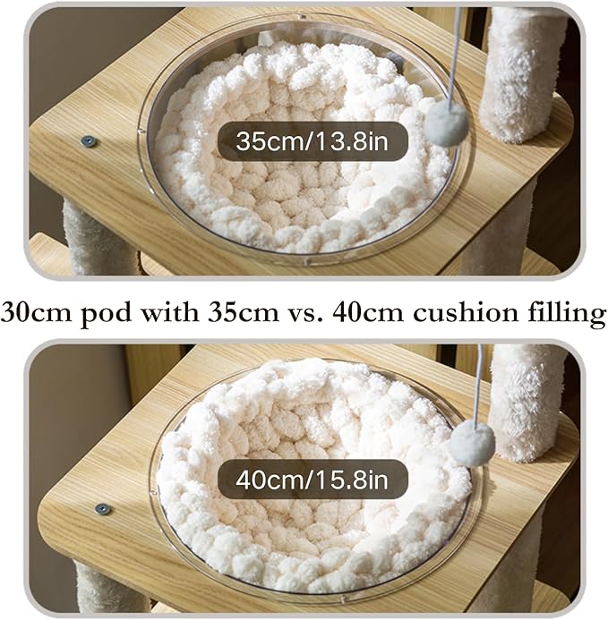 Cat Knitted Bed Mat, Extra-Soft Washable Warm Round Pads Cushions for Indoor Kittens, Cat Trees Towers, Perfect for Kneading and Sleeping (Blue-Grey,Medium)