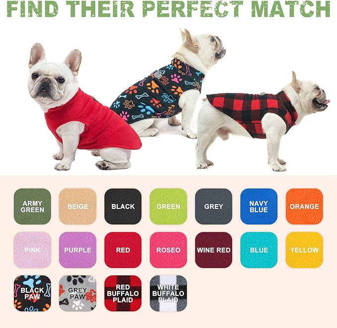 BEAUTYZOO Dog Fleece Vest Sweater Winter Jacket for Small and Medium Dogs with D-Ring Leash Cold Weather Coat Hoodie for XS S M Dogs Boy or Girls, Blue M