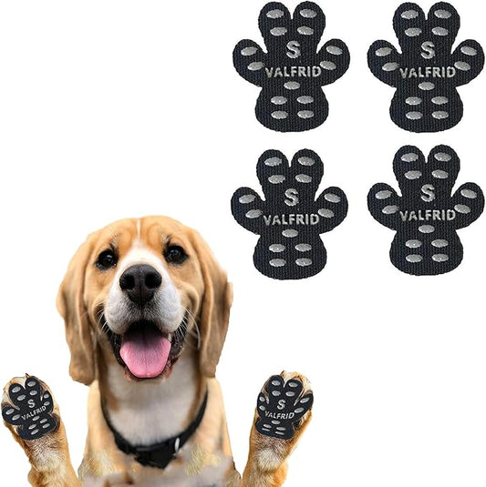 ‌VALFRID Dog Paw Protector Pads,15 Sets-60 Pads Anti-Slip Grips for Hardwood Floors,Best for Hot Pavement,Strong Self-Adhesive Traction Stickers for Senior Dog Essentials Black S