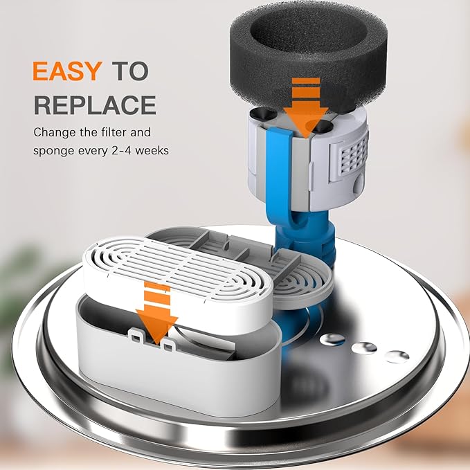 Cat Water Fountain Filters for 108/3.2L& 4L/134oz Stainless Steel Pet Water Dispenser Fountain Filters (6 Filters& 6Sponges) (9 Filters& 9 Sponges)