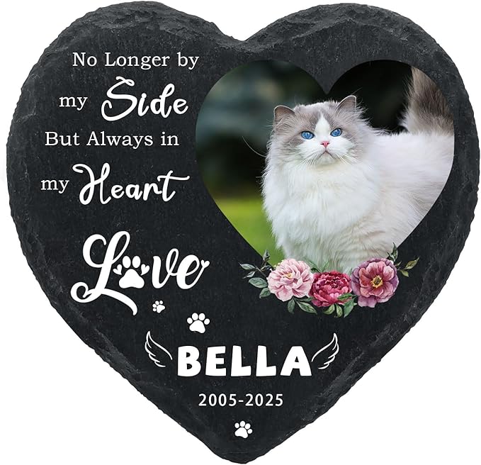 Dog Memorial Gifts for Loss of Dog Cat,Personalized Pet Memorial Stone with Photo Name,Custom Pet Remembrance Gifts,Cat Memorial Sympathy Gift,Dog Passing Away Gifts,Memorial Plaques for Dogs