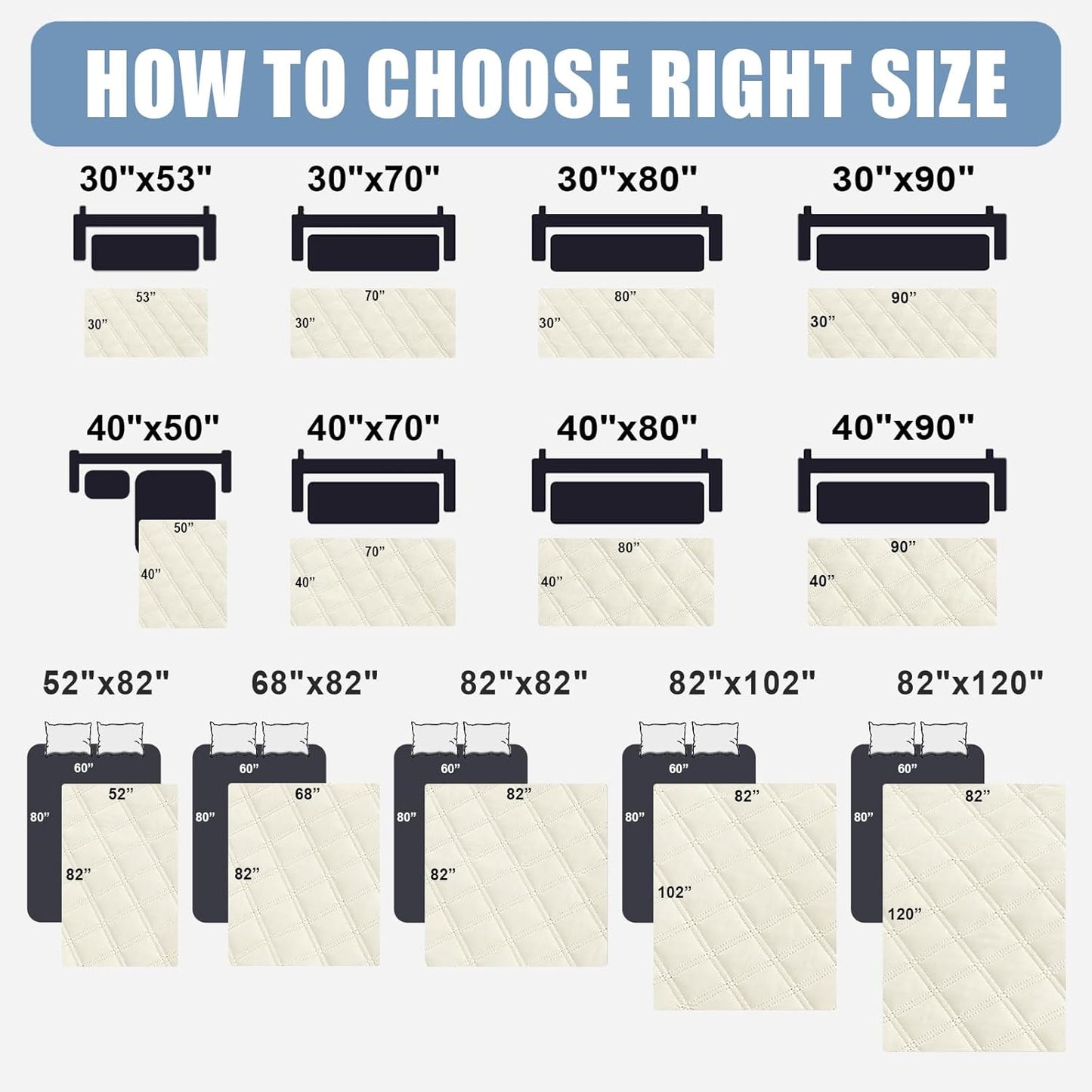 Smiry Waterproof Dog Bed Cover Pet Blanket, Soft Washable Dog Blanket for Furniture Bed Couch Sofa Reversible, Checkered (68"x82", Beige/Beige)