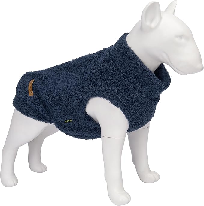 Fitwarm 2 Pack Striped Fleece Dog Sweater, Warm Winter Dog Clothes for Small Dogs Boy Girl, Fuzzy Pet Outfit, Puppy Chihuahua Jumper, Grey, Navy, XS