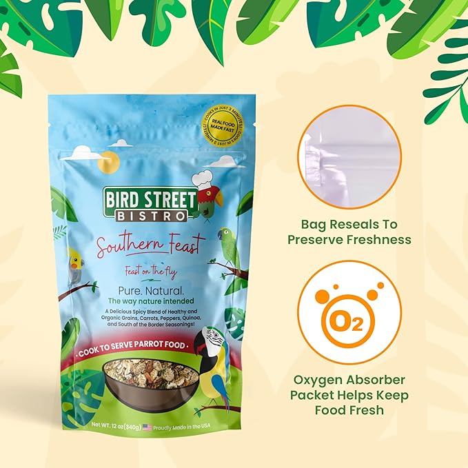 Cockatiel Food Sample 3 Pack - Cooks in 3-15 min w/Natural & Organic Grains - Healthy Non-GMO Fruits, Dried Vegetables, Health Orientated Spices
