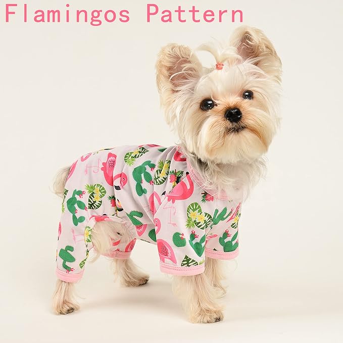 Dog Clothes for Small Dogs Boy Girl, Dog Pajamas Tiny Chihuahua Yorkie Spring Summer Shirt, Cute Puppy Outfit Pjs Jumpsuit Cat Onesie Apparel Pet Clothes