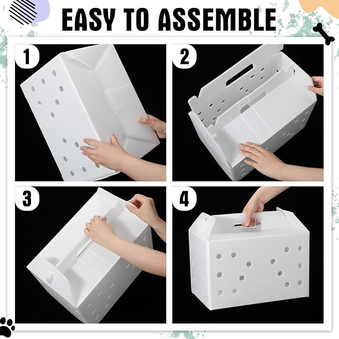 10 Pcs Plastic Pet Carriers 15.7 x 10.2 x 9.8 Inch for Small Animals Cat Hamster Guinea Pig Rabbit Bird Travel Box