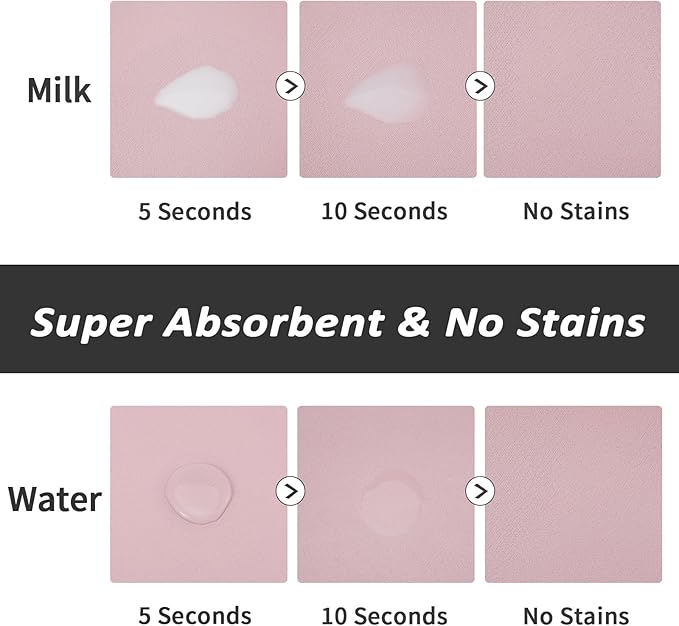 Pet Feeding Mat - Absorbent Dog Mat for Food and Water, No Stains Cat Bowl Mat, Easy to Clean Pet Placemats, Quick Dry Dog Water Dispenser Mat for Messy Drinkers | Paw Pink 18"x28"