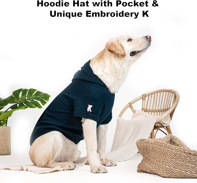Koneseve Dog Hoodie Fleece Dog Clothes Warm Sweater with Hat for Medium Large Dogs Cat Hooded Shirt Kitten Pet Basic Sweatshirt with Pocket Doggie Soft Winter Coat Apparel (Blue; 5XL)