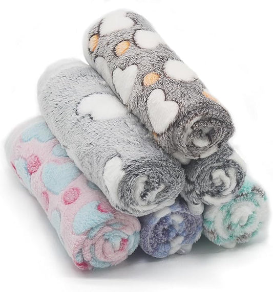 SORKUT 1 Pack 6 Dog Blankets Puppy Blanket Super Soft Fluffy Small Fleece for Pet Blanket for Small Dogs Cat,Small(23"x15")