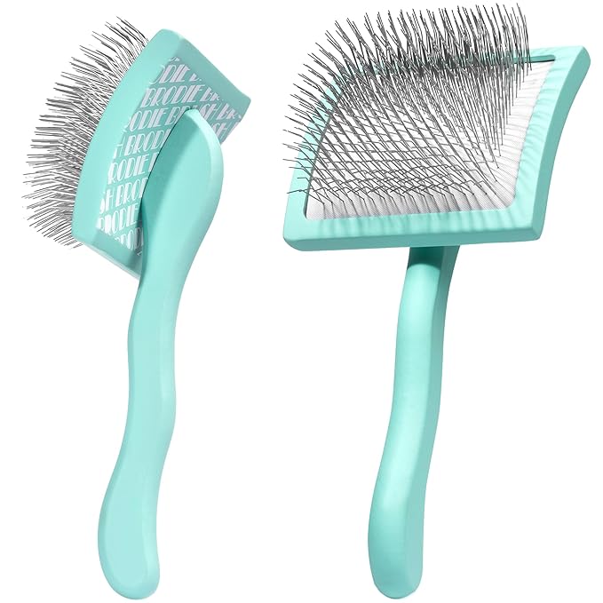Floof by Brodie Dog Grooming Slicker Wire Brush: Designed for Long Haired Dog Breeds - Dematting and Deshedding, Comfortable and Easy to Use, Ergonomic Handle - Large