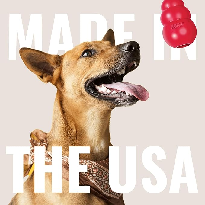 KONG Classic Stuffable Dog Toy - Fetch & Chew Toy for Dogs - Treat-Filling Capabilities & Erratic Bounce for Extended Play Time - Durable Natural Rubber Material - for Large Dogs (Pack of 2)