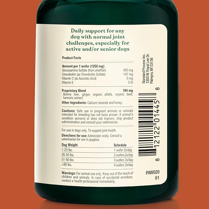 Joint and Mobility for Dogs - Joint Support Supplement for Dogs - Antioxidant Supplement with Vitamin C & E - Dog Supplement with Glucosamine & Chondroitin - 100 Chewable Wafers