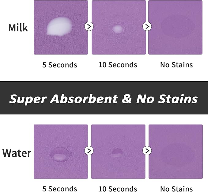 Pet Feeding Mat - Absorbent Dog Mat for Food and Water, No Stains Cat Bowl Mat, Easy to Clean Pet Placemats, Quick Dry Dog Water Dispenser Mat for Messy Drinkers | Paw Purple 18"x 28"