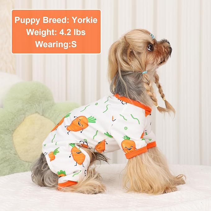 Dog Pajamas for Small Dogs Boy Girl, Dog Clothes Tiny Chihuahua Yorkie Spring Summer Shirt, Cute Puppy Outfit Pjs Jumpsuit Cat Onesie Apparel Pet Clothes