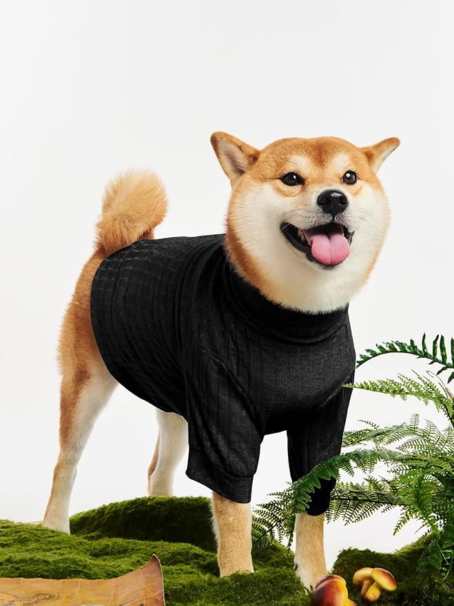 Dog Turtleneck Knitted Shirt Stretchy Pullover Sweater Winter Warm Puppy Clothes for Small Medium Dogs