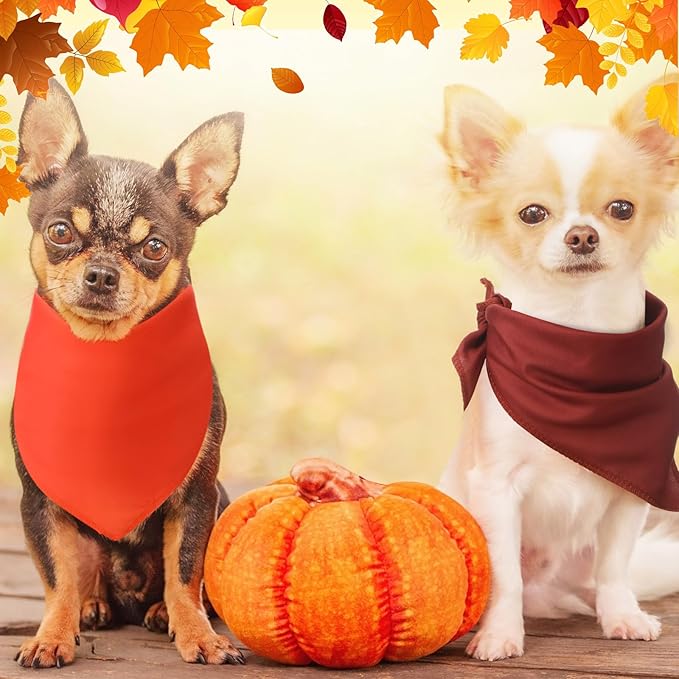 48 Pcs Fall Dog Bandanas Bulk Sublimation Blank Bandanas for Dogs Heat Transfer Triangle Bibs DIY Scarf for Small Medium Large Puppy Pets Halloween Christmas Costume(Red Yellow Orange Brown)