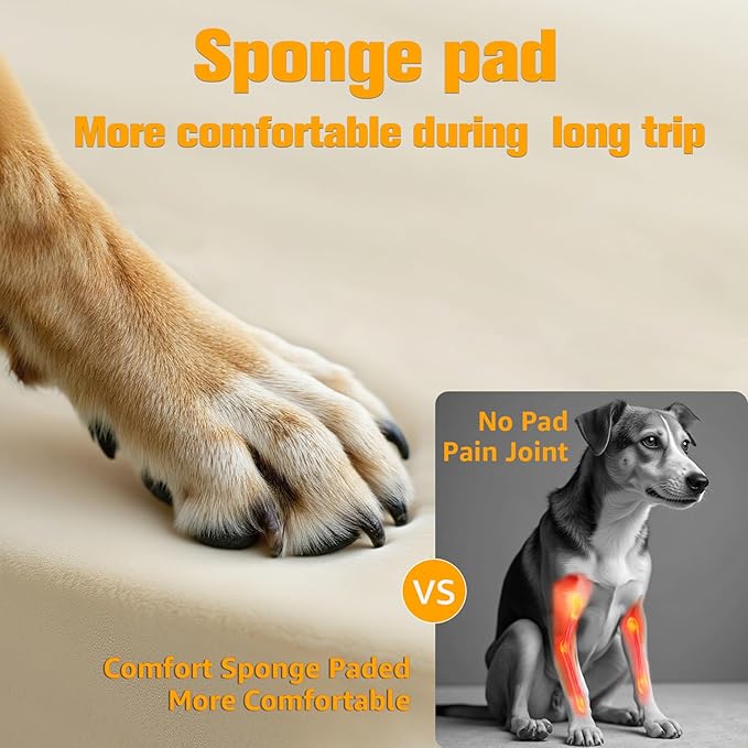 Back Seat Extender for Dogs, Hard Bottom Dog Car Seat Cover - Supports 400lbs, Rear Seat Pet Cover with Mesh Window, Waterproof Dog Hammock for Car SUV and Trucks