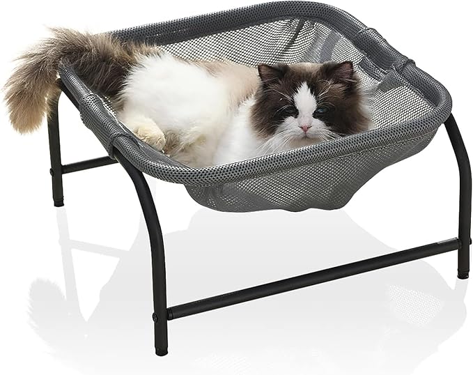 Cat Bed [Designed for Big Cats] Cat Hammock Dog Bed Pet Square Hammock Bed Free-Standing Kitty Sleeping Couch Pet Supplies Whole Wash Stable Detachable Easy Assembly Indoor Outdoor