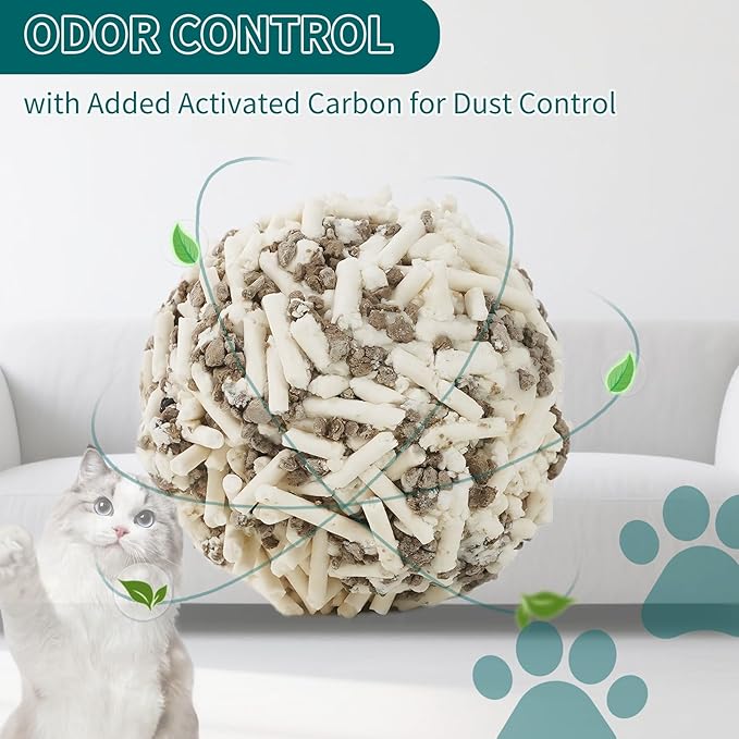 Plant-Based Cat Litter, Odor Control Quick Clumping Tofu Cat Litter, 12 lbs, Low Tracking Dust Control Lightweight Flushable Unscented Natural Kitty Litter