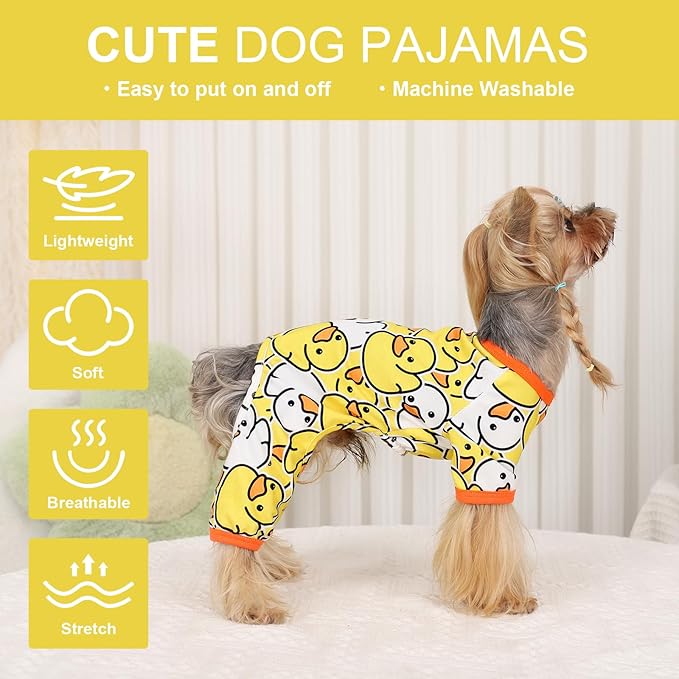 Dog Pajamas for Small Dogs Boy Girl, Dog Clothes Tiny Chihuahua Yorkie Spring Summer Shirt, Cute Puppy Outfit Pjs Jumpsuit Cat Onesie Apparel Pet Clothes