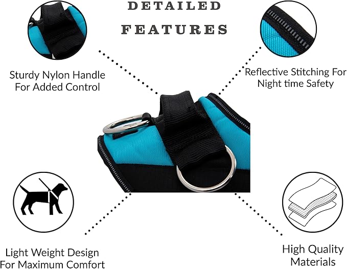 ShawnCo Essential Dog Harness, No-Pull Pet Vest with 3 Leash Clips, No Choke, Reflective, Adjustable and Padded, for Easy Walking and Training for Small, Medium and Large Dogs (USA Flag,XL)