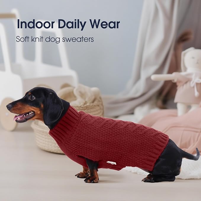 IECOii Dog Sweaters for Large Dogs,XXL Dog Sweater Warm Pullover Vest for Winter,Knitted Dog Sweater Large Size Dog Sweatshirt for Extra Large Dogs boy Girl,Golden Retriever,Pitbull,DarkRed-2XL