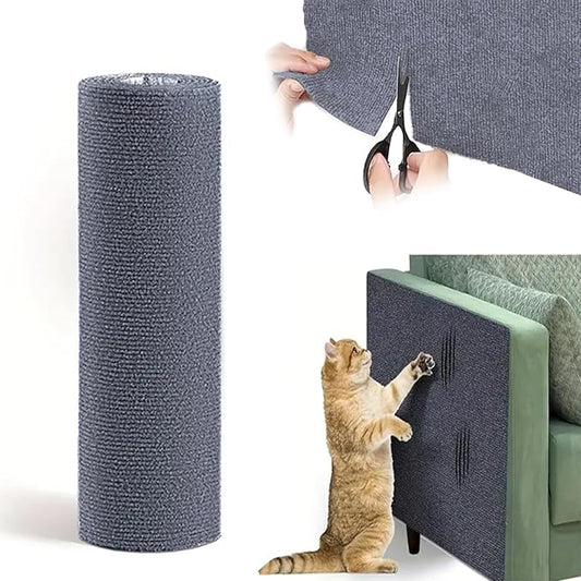 Cat Scratch Furniture Protector, Couch Cat Scratcher Mat - Wall Sticky Scratch Play Mat (Grey, 78.7"x15.8")