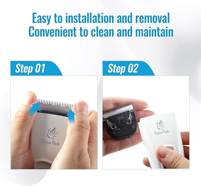 FENICE PEAK 10FC Low Noise Pet Dog Grooming Clippers Replacement Blade Ceramic Edge Detachable Steel Pet Clipper Blade with Cutting Length of 1.9mm 1/13'' (1 Count)