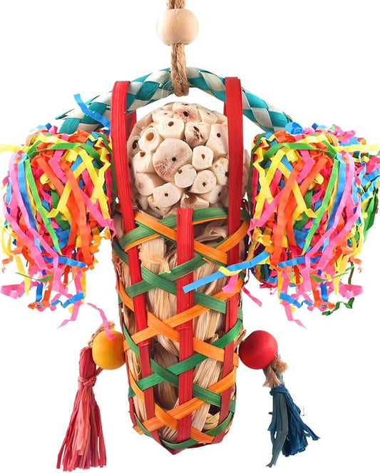 KATUMO Bird Toys Parakeet Toy Cockatiel Shredding Toys Conure Foraging Sola Toys for Conure Cockatiel Parakeet Lovebird Small to Medium Birds