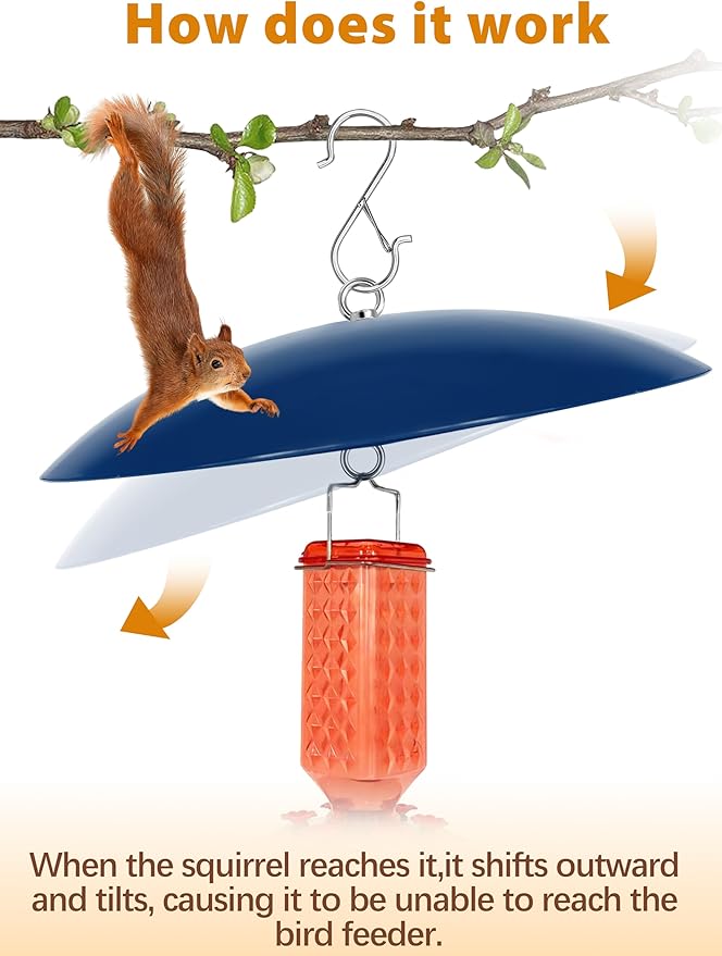 13" Bird Feeder Rain Cover,Bird House Dome,Hummingbird Feeder Guard, Proof for Shepherd's Hook Outdoors, (Blue), 4Pack