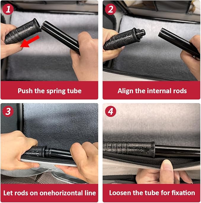 Extra Large Cat Carrier Soft Sided, Portable Small Dog Carrier for 2 Cats, 24"x16.5"x16" Car Travel Folding Comfortable Design, Red