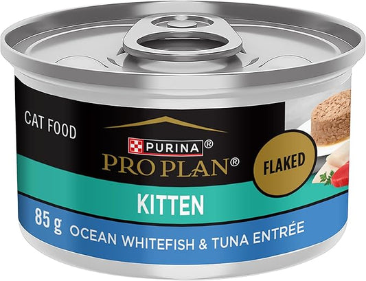 Purina Pro Plan Wet Kitten Food, Flaked Ocean Whitefish and Tuna Entree - (Pack of 24) 3 oz. Pull-Top Cans