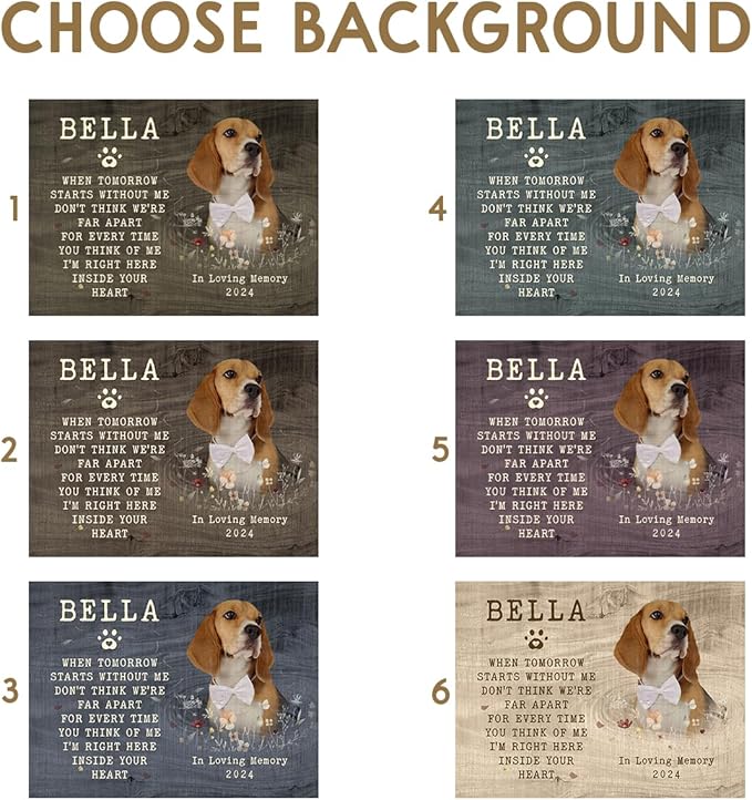 Personalized Memorial Stone - Multihued Plaque to Mark Vibrant Memory of Your Dog and Cat, Elegant Home and Garden Decor, Indoor and Outdoor, Pet Loss of Sympathy Gift