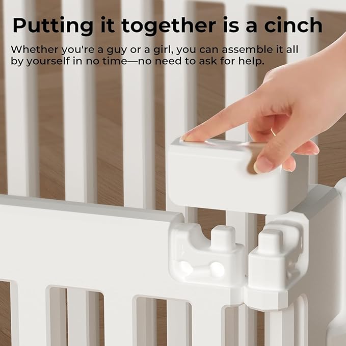 Indoor Dog Playpen for Small Dogs, Puppy Play Pen for Indoors Plastic Portable Playpen for Dogs Small Animal Playpen Fences Pen, Pet Fence Rabbit Bunny Puppy Playpens (23.6" H, 7 Panels)