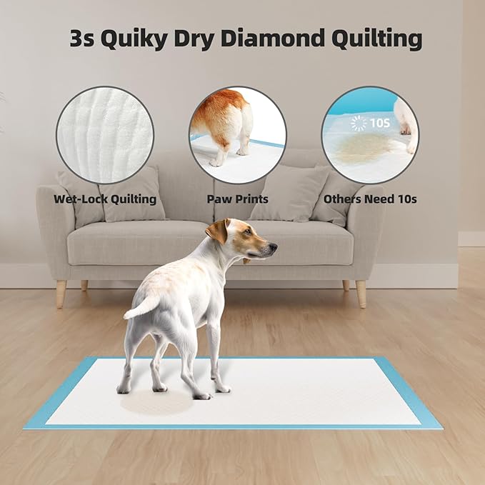 Puppy Pads Extra Large 36"x36" 100 Count, Pee Pads for Dogs, Super Absorbent & Quick-Dry, Thicken Disposable Potty Training Pads for Doggie Cats Rabbits, Leakproof Pet Piddle Pad