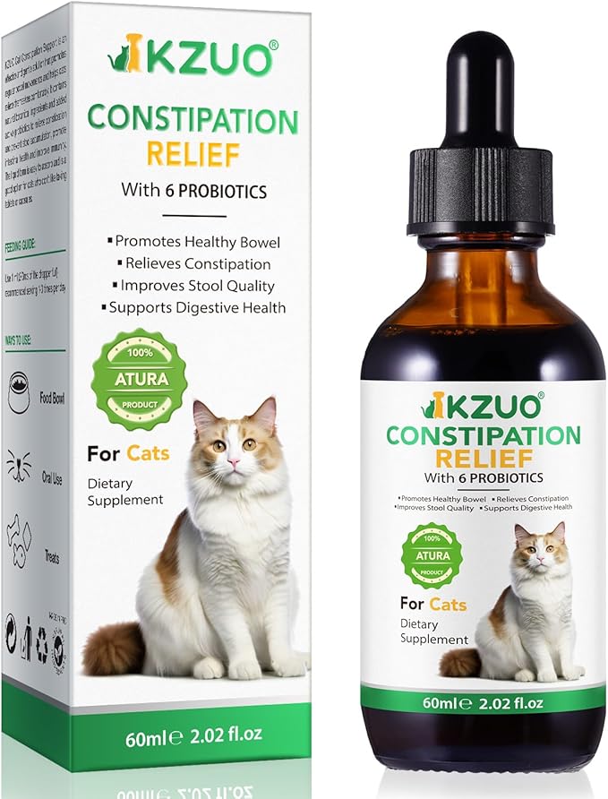 Cat Laxative, Cat Constipation Relief, Constipation Relief for Cats, Cat Laxative Constipation Relief, 100% Pure Natural Cat Constipation Treat with 6 Probiotics Cat Stool Softener